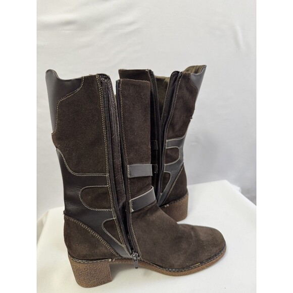 Aquatalia by Marvin K Women Leather Suede Waterproof Boots Brown Size 7 .5 - Picture 5 of 16